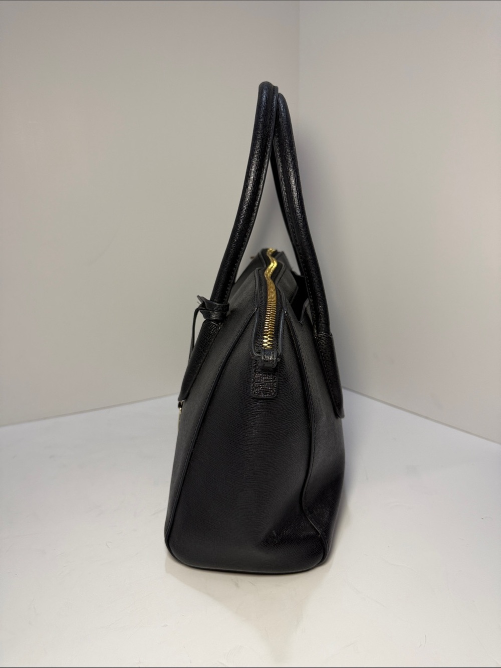 Furla Black Saffiano Leather Satchel - Picture 12 of 15